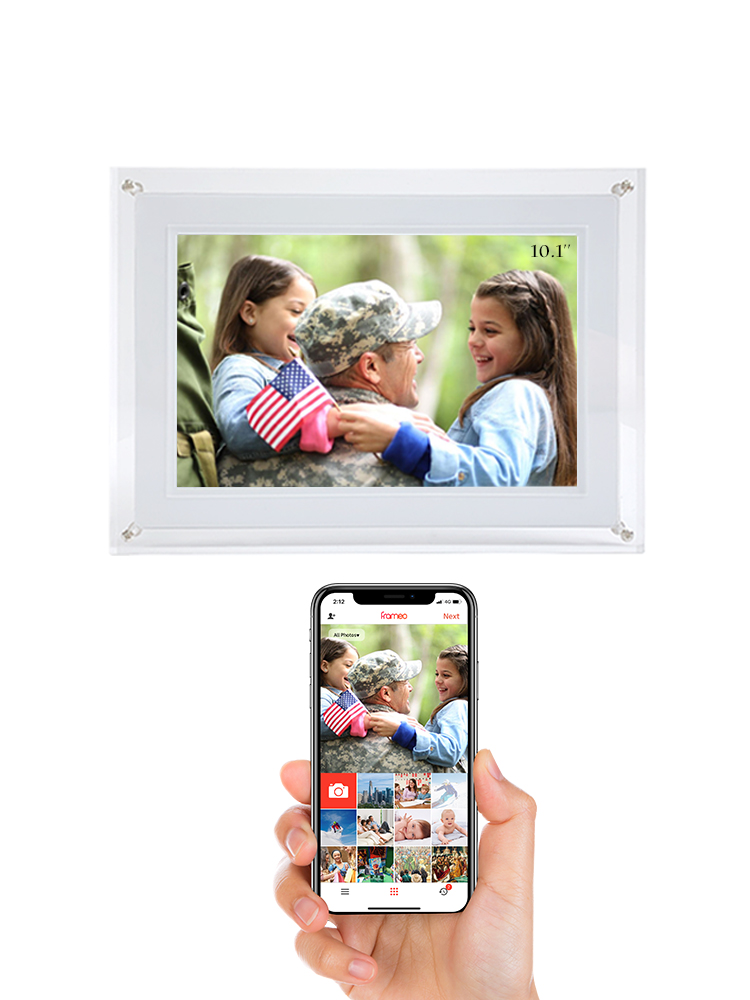 Newest-Clear-Acrylic-Screen-10-1inch-Free-APP-Frameo-WIFI-Touch-Screen-Video-Picture-Transfer-Freely